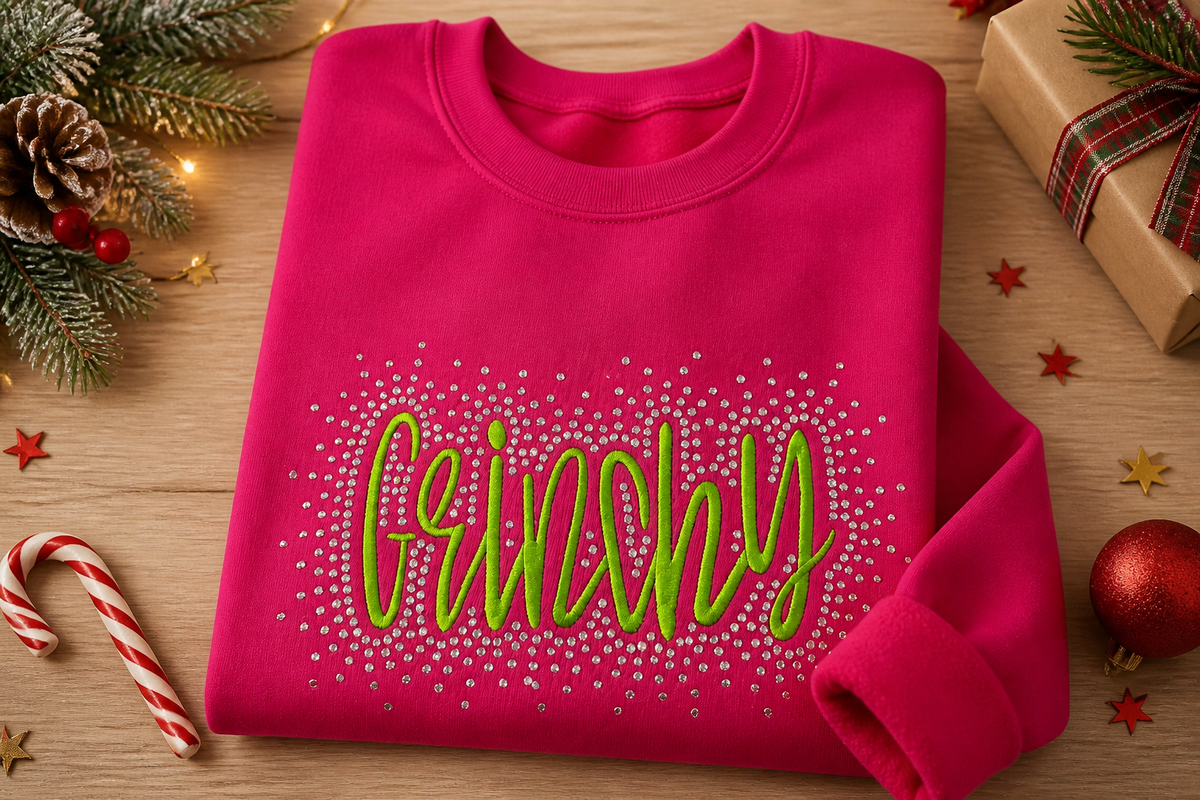 Grinchy Rhinestone Sweatshirt