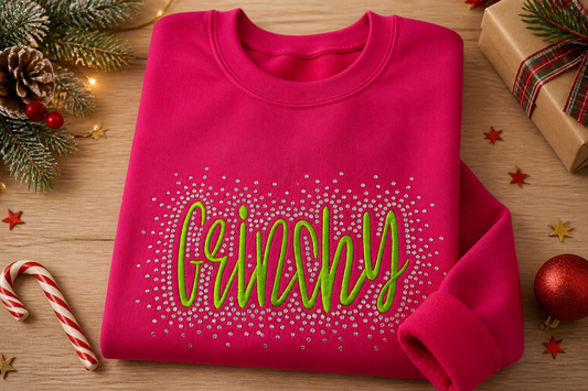 Grinchy Rhinestone Sweatshirt