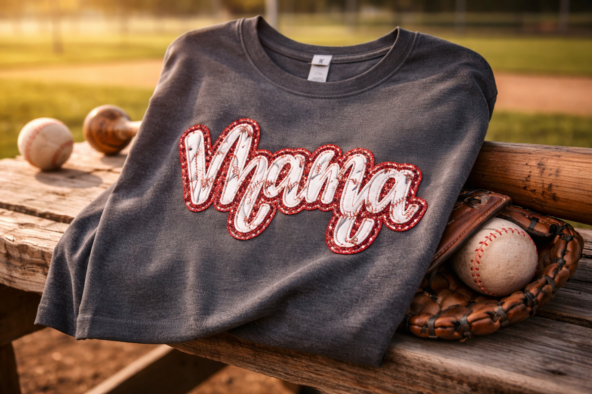 Mama Double Stack Applique' T-Shirt