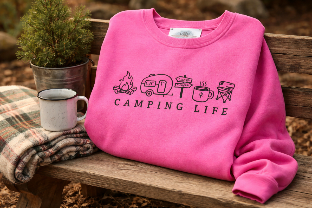 Embroidered Camping Life Sweatshirts