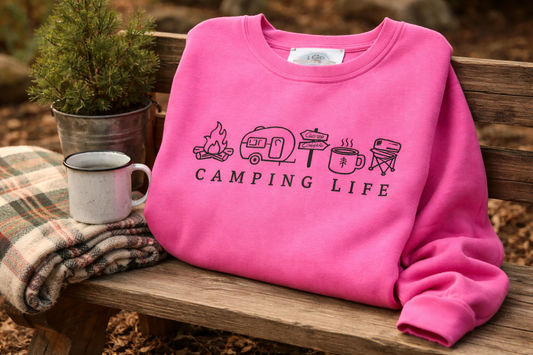 Embroidered Camping Life Sweatshirts