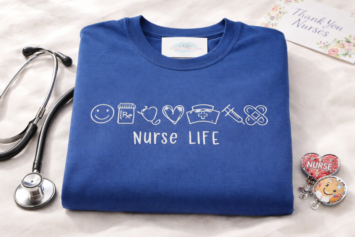 Nurse Life Embroidered T-Shirt